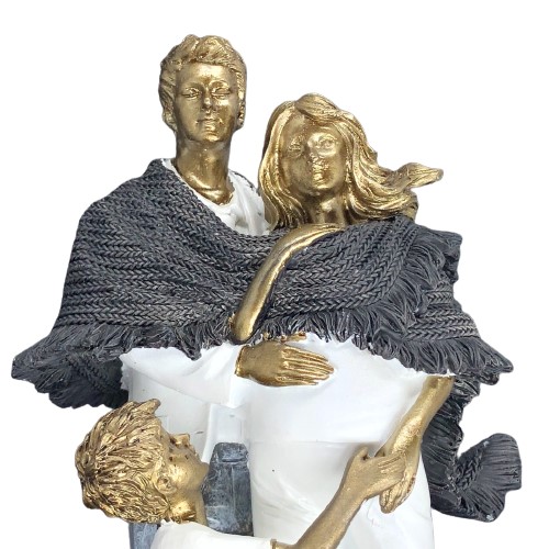 Escultura em Resina Familia Decorativa 25cm