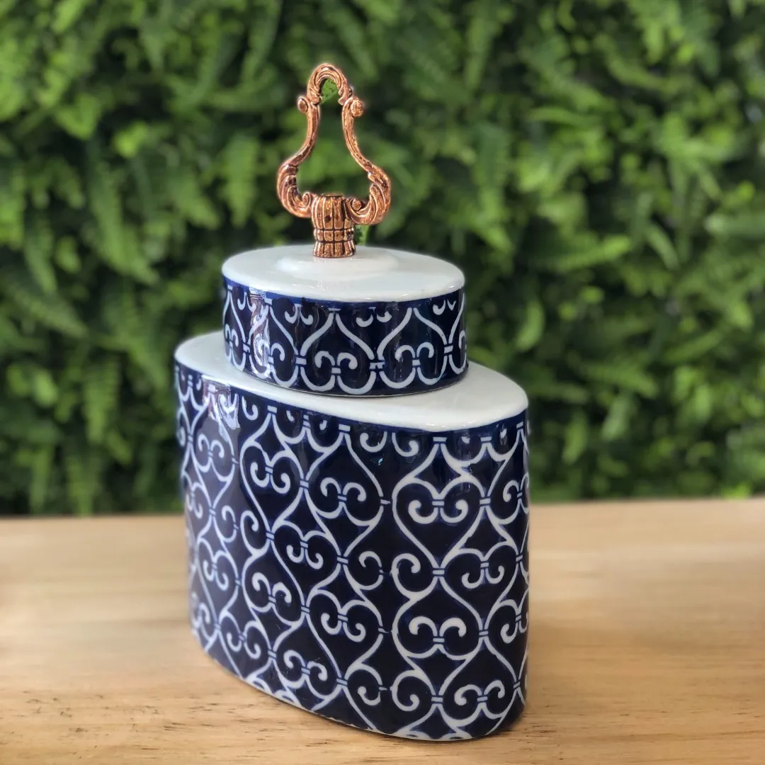 Potiche em Porcelana Decorativo 24cm Potiche em Porcelana Decorativo 24cm