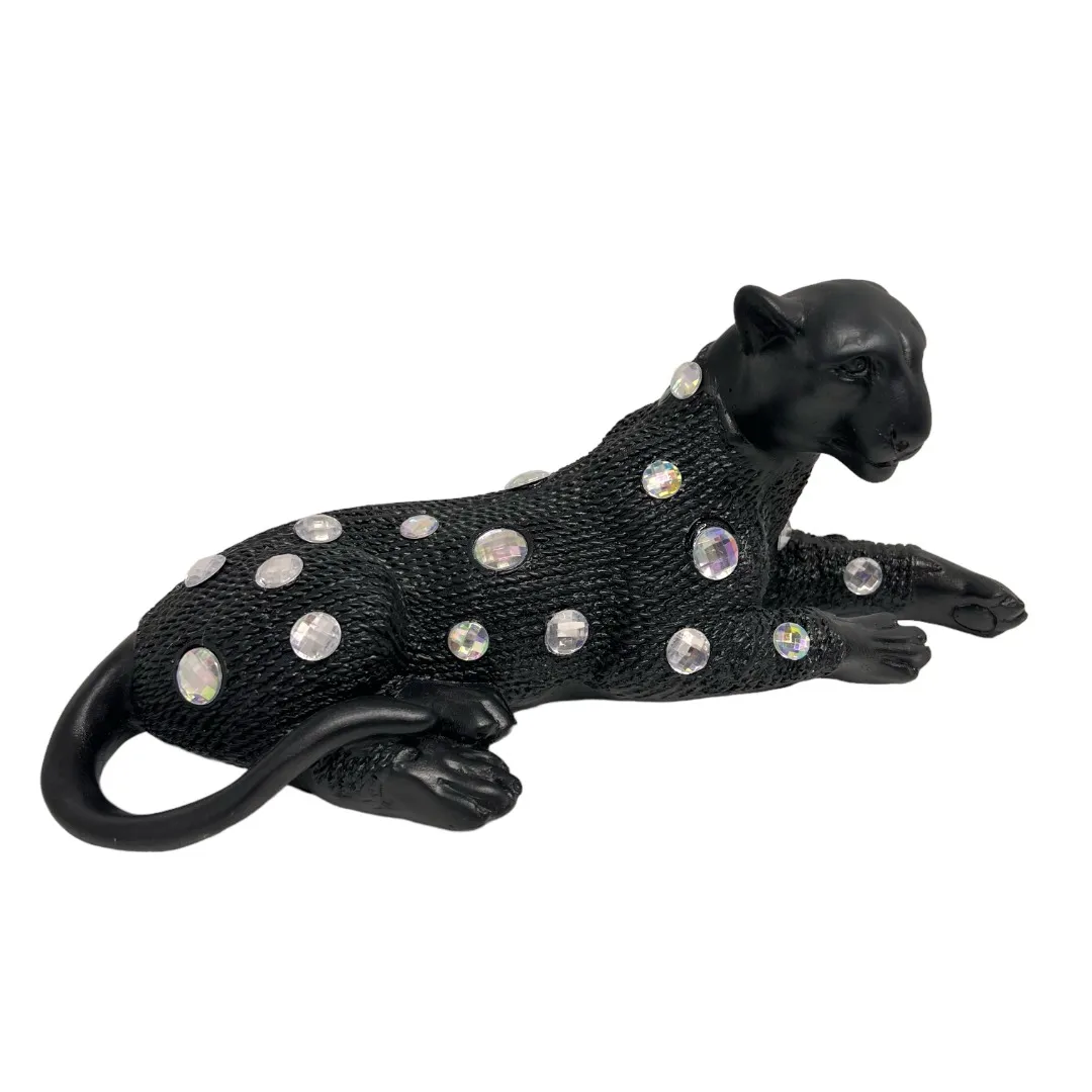 Leopardo Preto com Pedrarias com 33cm Leopardo Preto com Pedrarias com 33cm