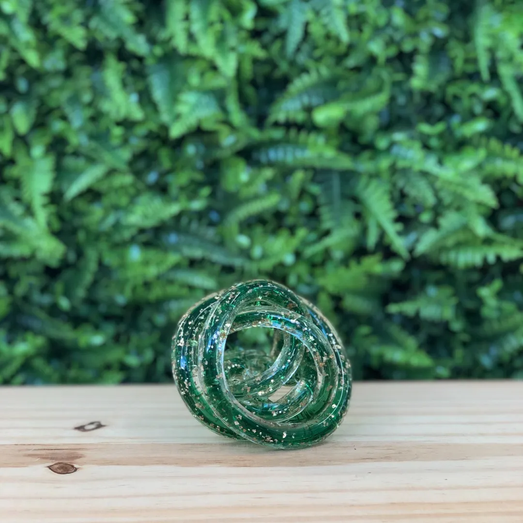 Nó Decorativo Murano Verde 9cm Nó Decorativo Murano Verde 9cm